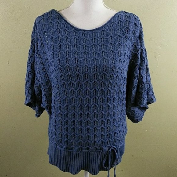 Sonoma Blue Open Knit Kimono Sleeve Sweater & Cami NWT L - Picture 1 of 9